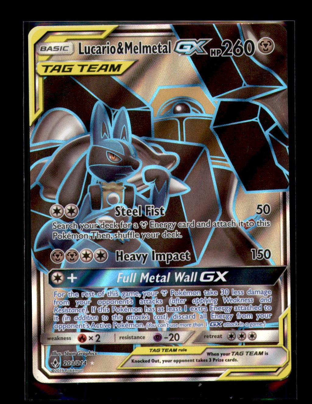 SM - Unbroken Bonds #203/214 Lucario & Melmetal GX (Full Art)