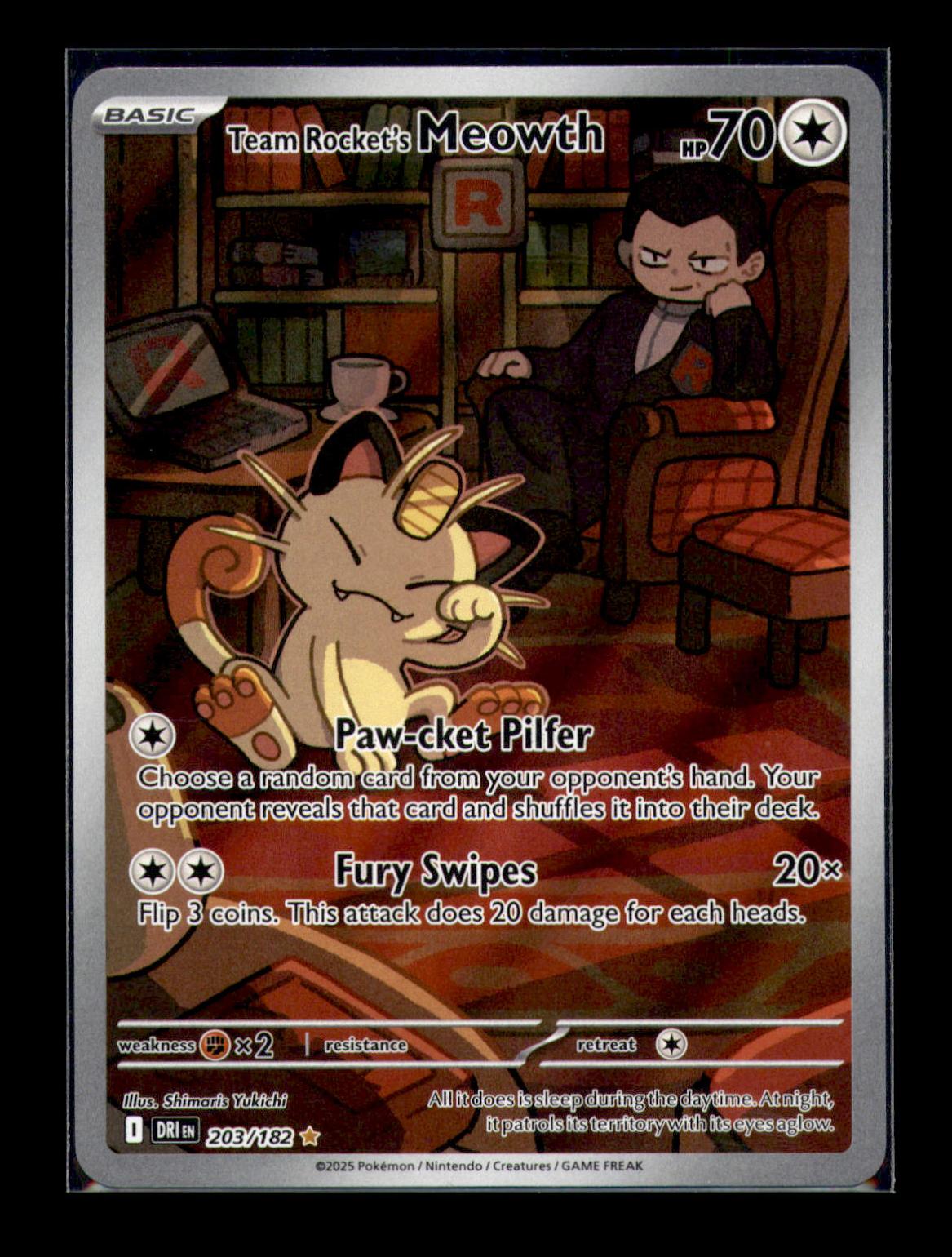 SV10: Destined Rivals #203/182 Team Rocket's Meowth