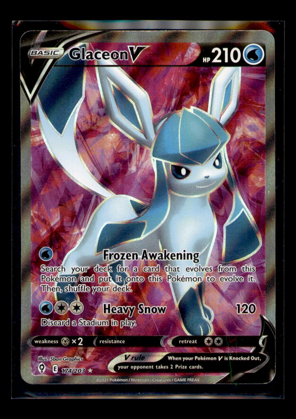 SWSH07: Evolving Skies #174/203 Glaceon V (Full Art)
