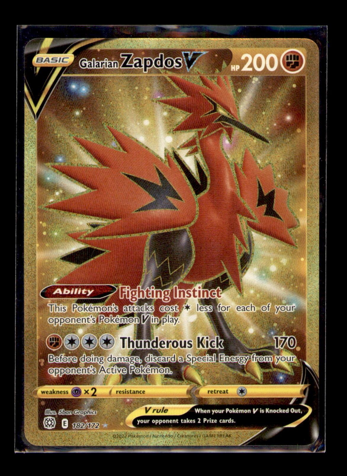 SWSH09: Brilliant Stars #182/172 Galarian Zapdos V (Secret)