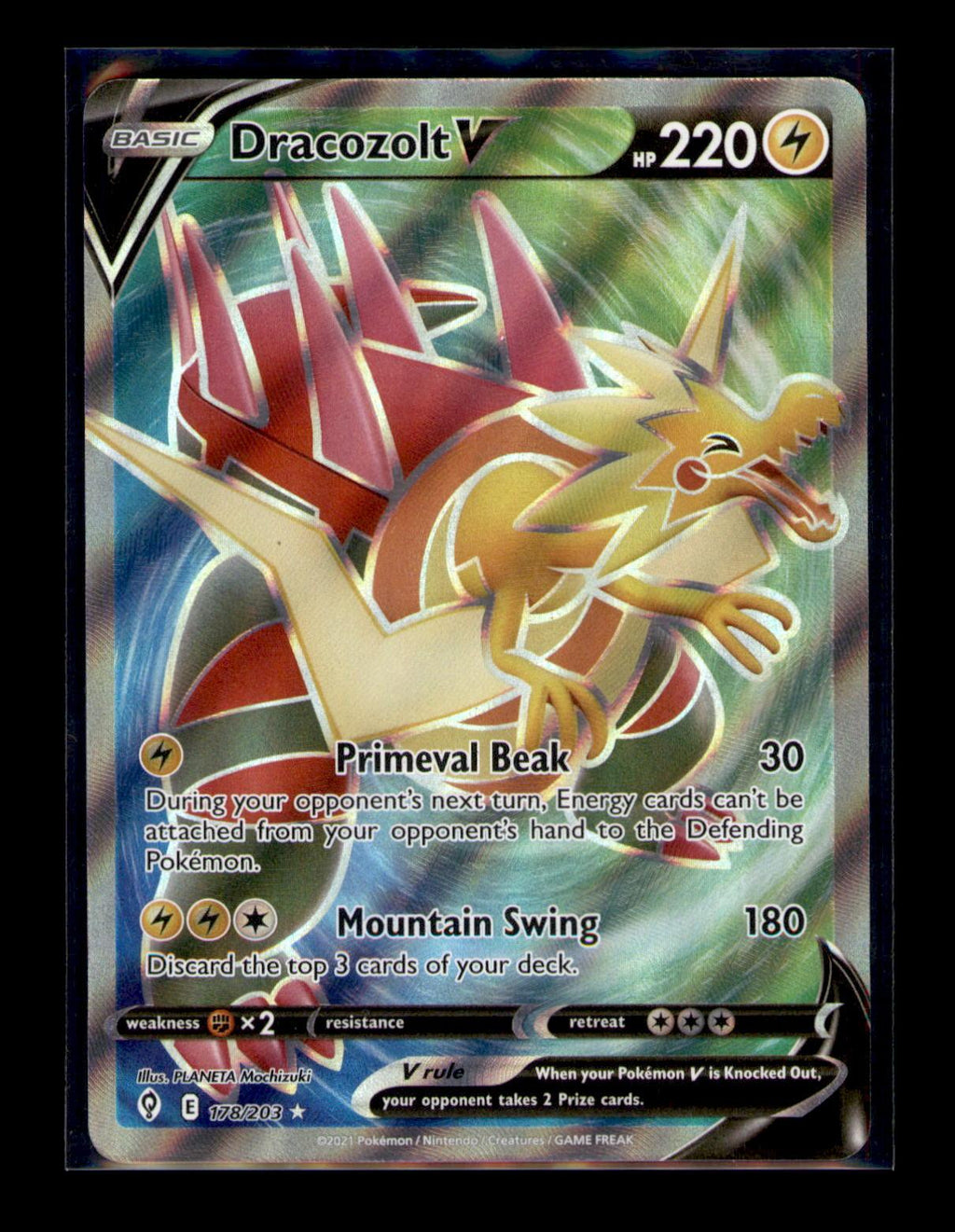 SWSH07: Evolving Skies #178/203 Dracozolt V (Full Art)