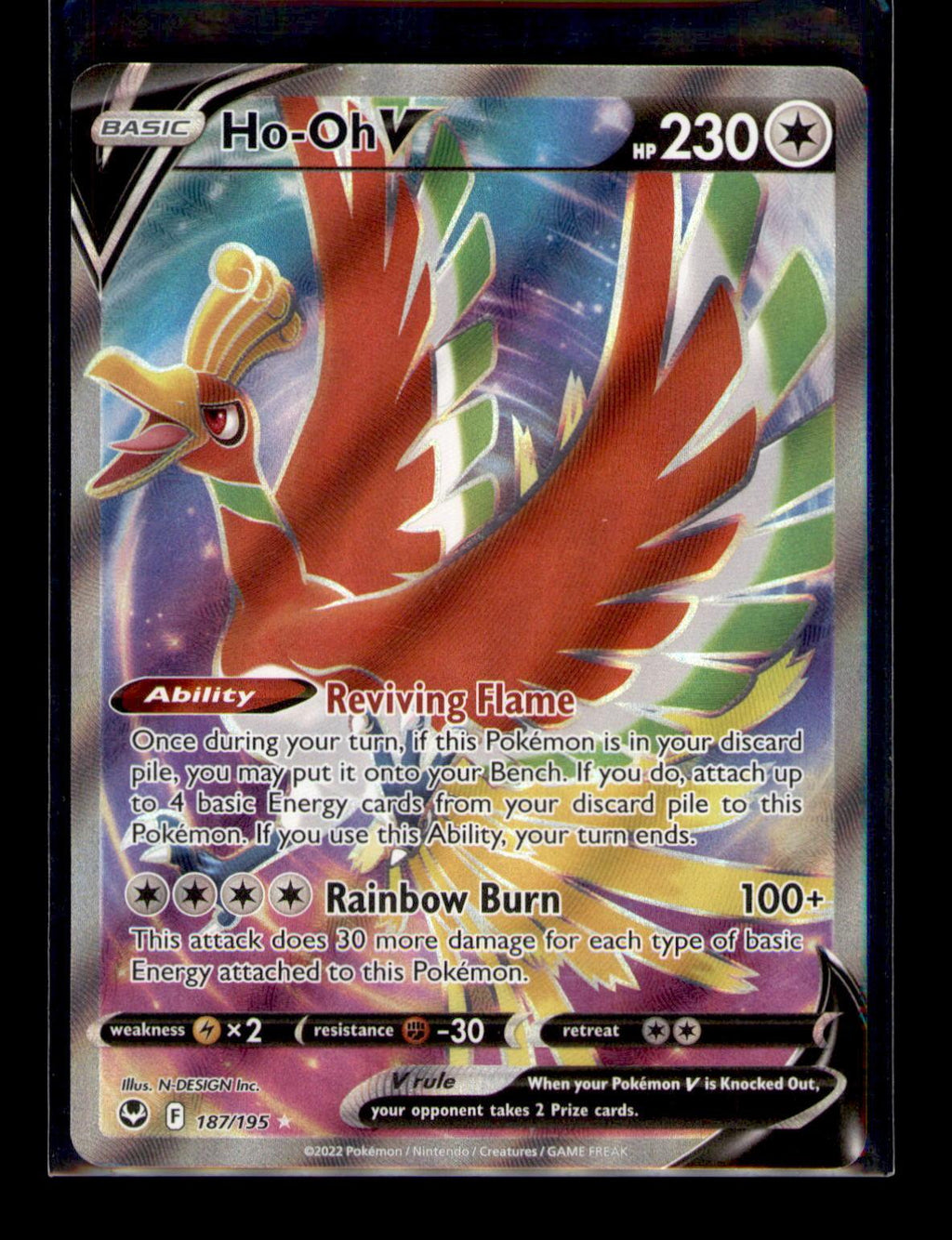 SWSH12: Silver Tempest #187/195 Ho-Oh V (Full Art)