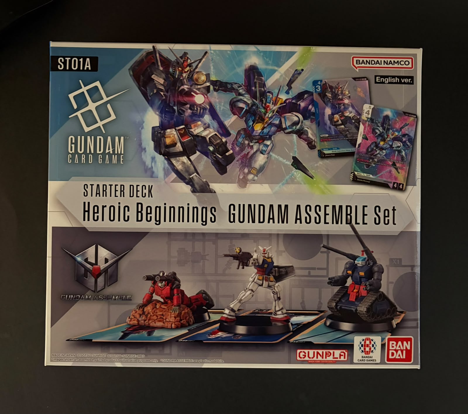 Bandai Gundam Card Game ST06A Gundam Assemble Heroic Beginnings Starter Deck with Assemble Miniatures