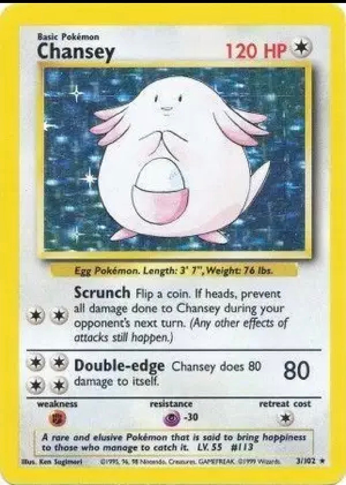 Chansey — Base Set (Unlimited) — 3 — Holofoil