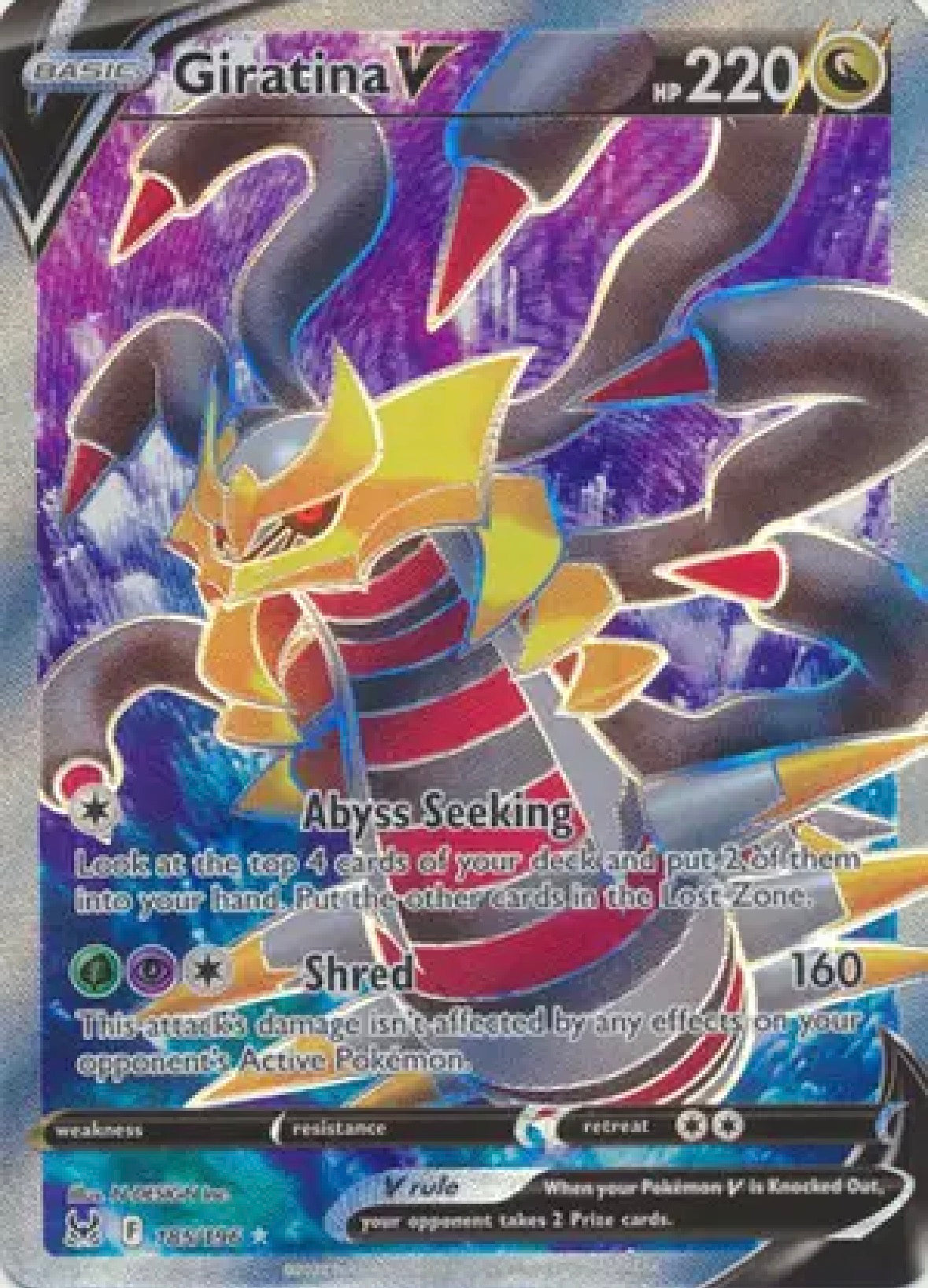 Giratina V (Full Art) — Lost Origin — 185/196 — Holofoil