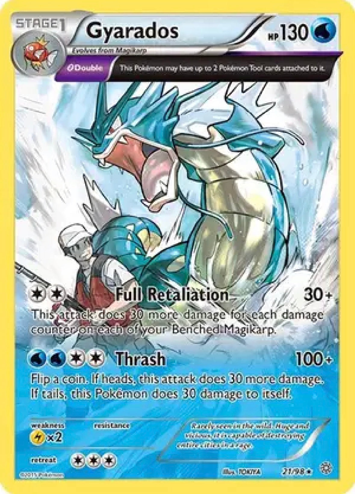 Gyarados (21) — Ancient Origins — 21 — Reverse Holofoil