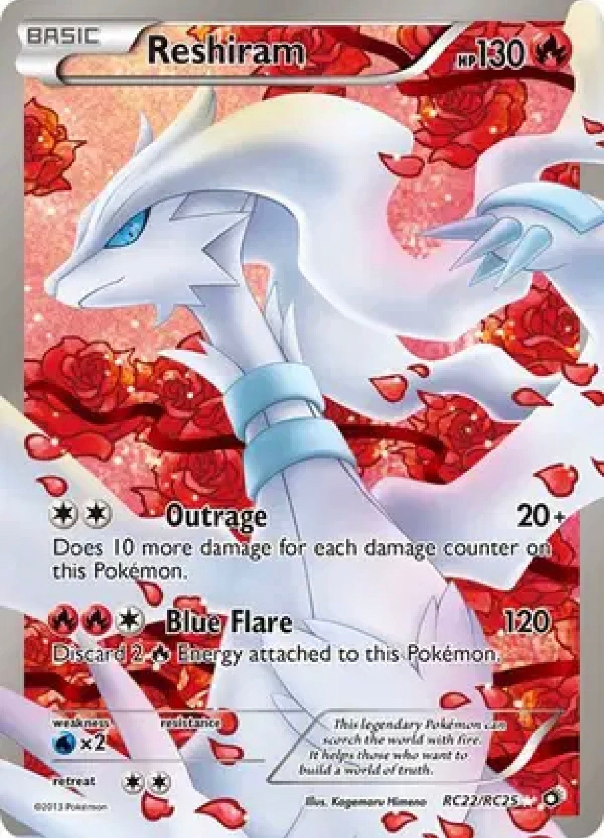 Reshiram (Full Art) — Legendary Treasures: Radiant Collections — RC22 — Holofoil