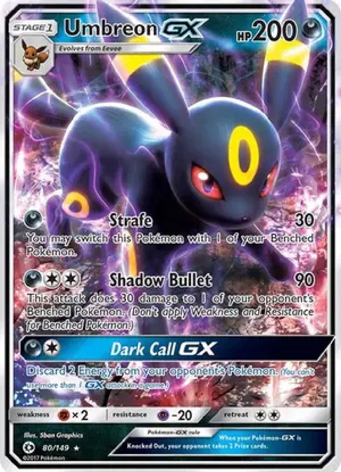Umbreon GX — Sun & Moon Base Set — 80 — Holofoil